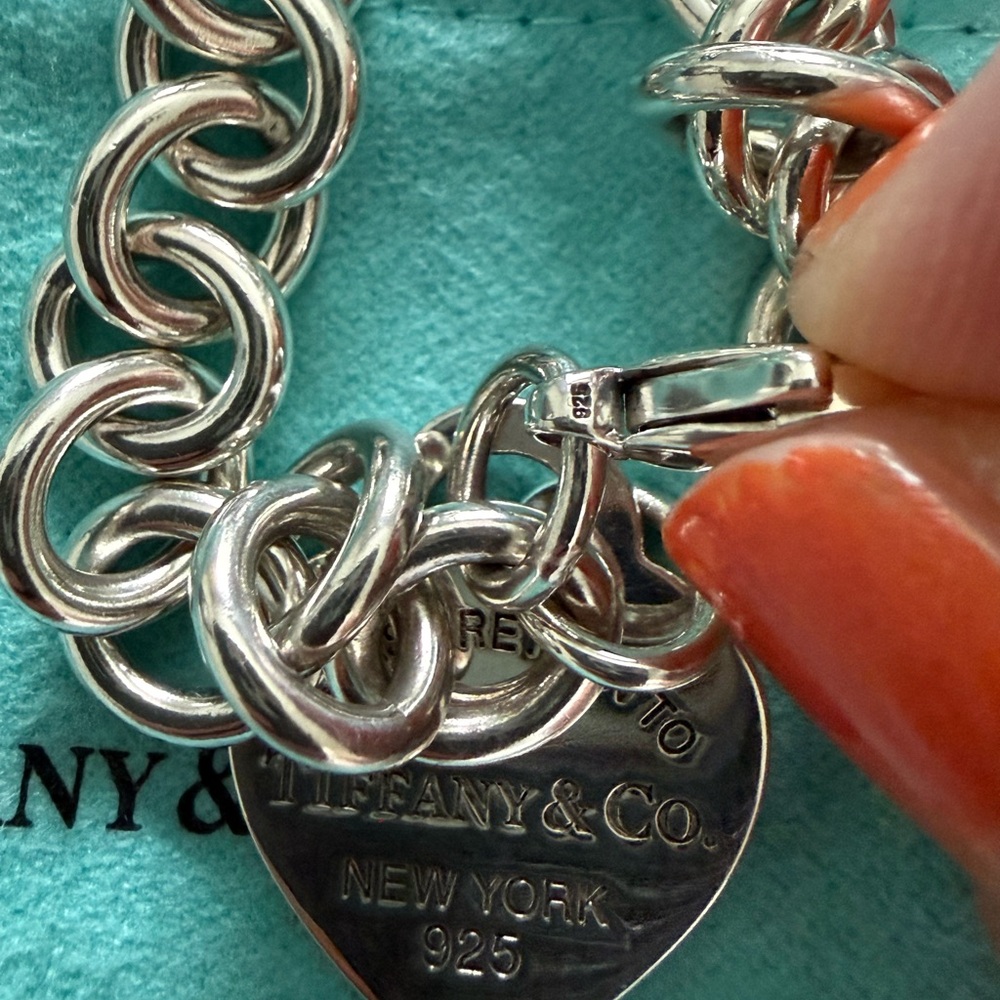 9 1/2” XL Length - Tiffany & Co. Please ReturnTo Tiffany Heart Tag Bracelet - Picture 8 of 12
